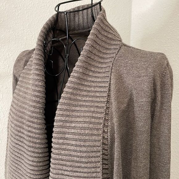 INC dark gray tan cardigan size XS - Picture 2 of 6